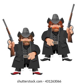 A thug with a gun. Vector illustration.