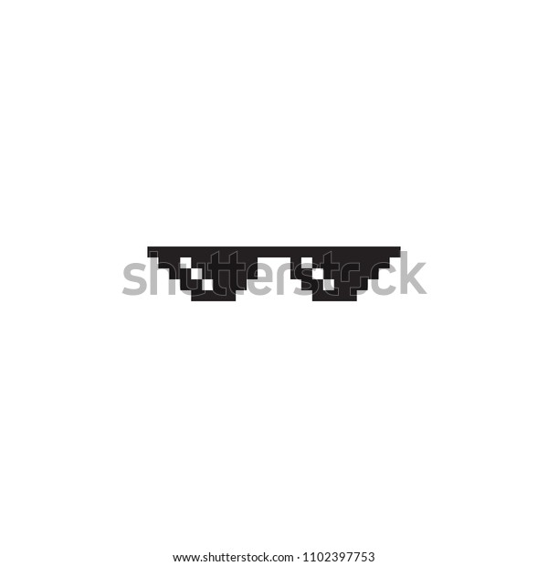 Thug Life Glasses Meme Pixel Glasses 库存矢量图 免版税