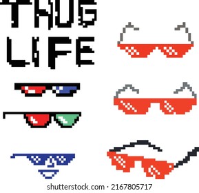 Thug Life Glasses Pixel Art