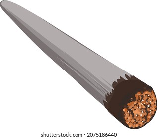 Thug Life Marijuana joint, spliff, smoking drug cigarette vector isolated flat illustration. Meme Lit doobie or phatty.