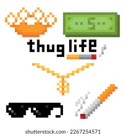 Thug Life Pixel Illustration Set