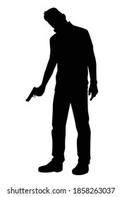 Thug Man Gun Silhouette Vector Stock Vector (Royalty Free) 1858263037 ...