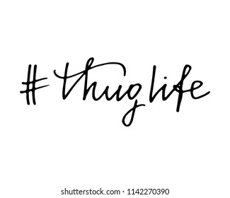 Thuglife internet hashtag handwritten text vector 