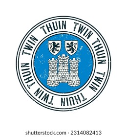 Thuin, Belgium city vector grunge rubber stamp over white background