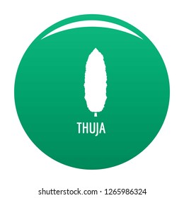 Thuja tree icon. Simple illustration of thuja tree vector icon for any design green