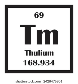 Thulium chemical element icon vector illustration design