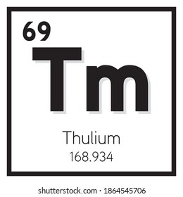 Thulium Element Vector icon, Periodic Table Element