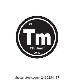 Thulium icon, chemical element in the periodic table