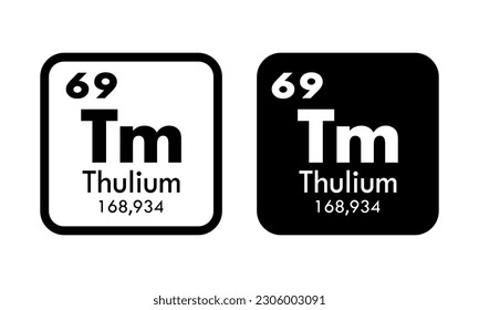 Thulium icon set. vector template illustration  for web design