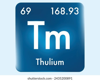 Thulium icon style concept on Periodic table