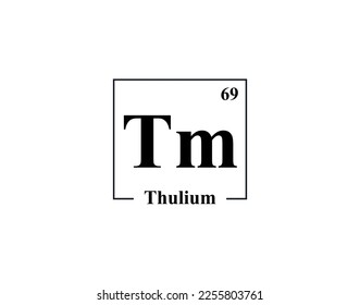 Thulium icon vector. 69 Tm Thulium