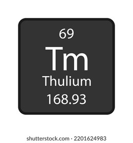 Thulium symbol. Chemical element of the periodic table. Vector illustration.