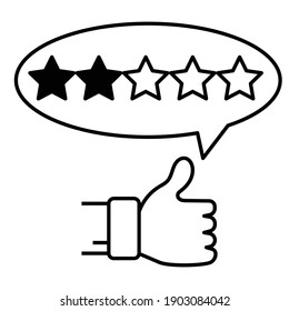 Thumb 5 stars icon - rating of stars symbol isolated on white background