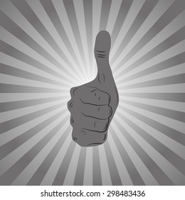 Thumb up applique. Vector illustration. EPS 10.