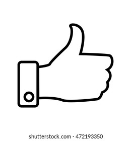 Thumb up applique. Vector simple illustration.