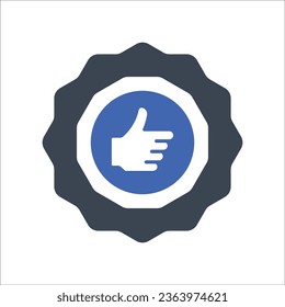 Thumb up badge Icon, Vector Graphics