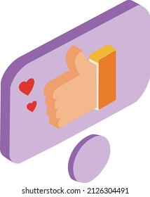 Thumb badges Simple vector Isometric design