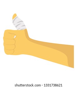 Thumb bandage flat icon vector 
