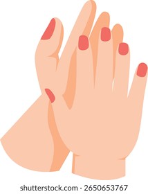 A thumb being cleaned by the other hand, emphasizing the importance of detailed hand hygiene steps