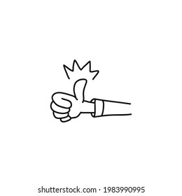 Thumb up or best ok finger gesture vector. cartoon style, vector illustration.