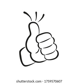 Thumb up or best ok hand gesture. Vector illustration.