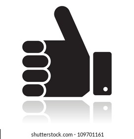 Thumb up black glossy icon