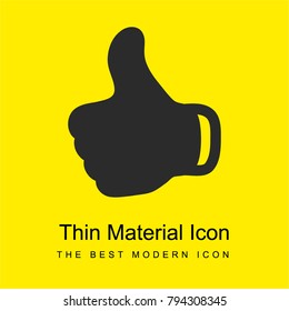 Thumb up black hand symbol bright yellow material minimal icon or logo design
