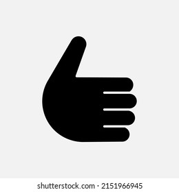 Thumb up black icon vector symbol. Web icon thumb up finger chat like