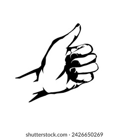  thumb up black and white illustration