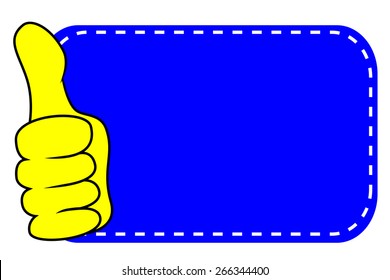 Thumb Up And Blank Label  