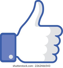 Thumb up blue icon. Social media like symbol