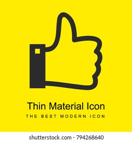 Thumb up bright yellow material minimal icon or logo design