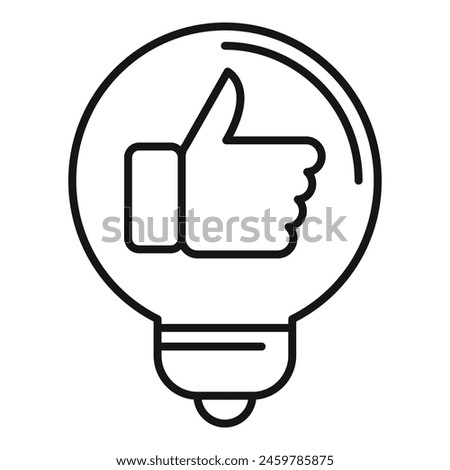 Thumb up bulb idea icon outline vector. Creative innovation. Creative design