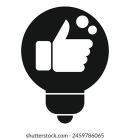 Thumb up bulb idea icon simple vector. Creative innovation. Creative design