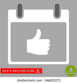 Thumb Up Calendar Day icon. Vector EPS illustration style is flat iconic bicolor symbol, dark gray and white colors.
