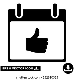 Thumb Up Calendar Day icon. Vector EPS illustration style is flat iconic symbol, black color.