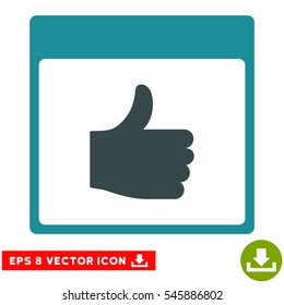 Thumb Up Calendar Page icon. Vector EPS illustration style is flat iconic bicolor symbol, soft blue colors.
