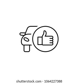 thumb and car sign icon. Element of Car sales and repair for mobile concept and web apps. Thin line  icon for website design and development, app development. Premium icon on white background