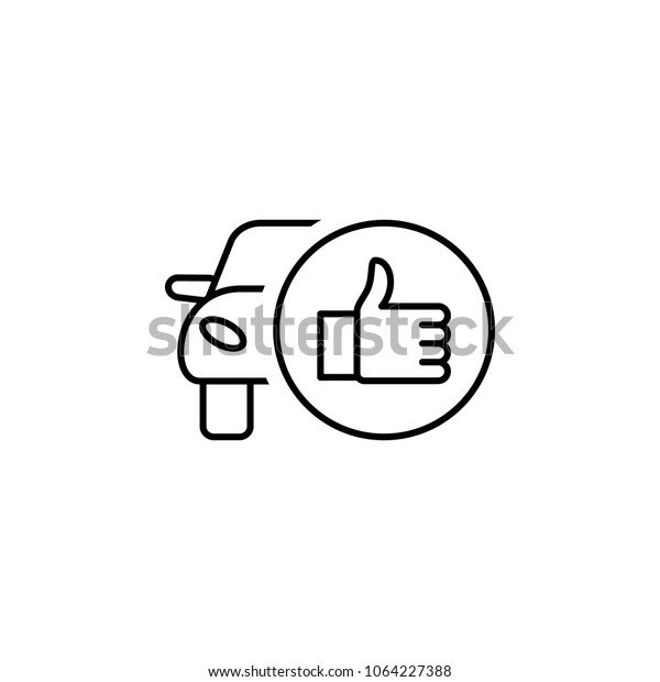 thumb and car sign icon. Element of Car sales\
and repair for mobile concept and web apps. Thin line  icon for\
website design and development, app development. Premium icon on\
white background