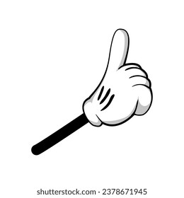 thumb cartoon hand cartoon. hold people, trendy different, fist ok thumb cartoon hand sign. isolated symbol vector illustration