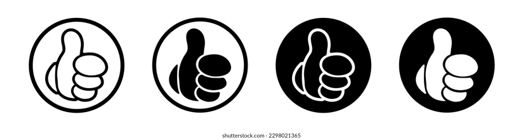 Thumb up collection. Like vector icon. Vector illustration
