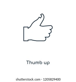 Thumb up concept line icon. Linear Thumb up concept outline symbol design. This simple element illustration can be used for web and mobile UI/UX.