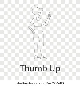 Thumb up concept on transparency background . Creative idea design use for your project. Flat vector illustration for web page, brochure or presentation.