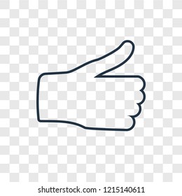 Thumb concept vector linear icon isolated on transparent background, Thumb  concept transparency concept in outline style