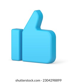 Thumb up cool like gesture isometric 3d icon positive solution realistic vector illustration. Human hand customer satisfaction gesturing best choice recommendation feedback badge design