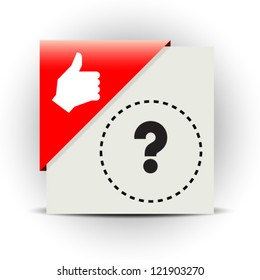 Thumb up corner, vector illustration