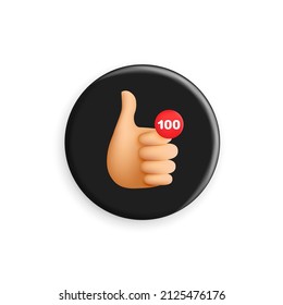 Thumb up with counter sign icon illustration