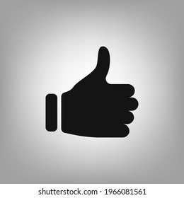 Thumb up cut-out icon for the interface of applications, games, sites, vector illustration.