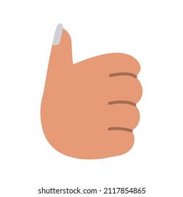 thumb up design over white