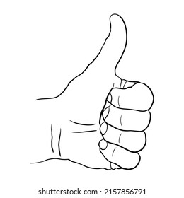 Thumb Doodle Drawing Sketchy Hand Showing Stock Vector (Royalty Free ...